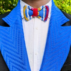 Nœud Papillon Kente Bleu, Jaune et Rouge - Sparkly