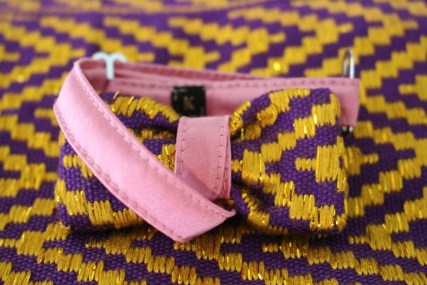 nœud papillon original violet et jaune Kentemust
