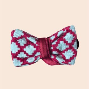 Nœud Papillon Kente Bleu Ciel et Rouge - Royalty Rouge