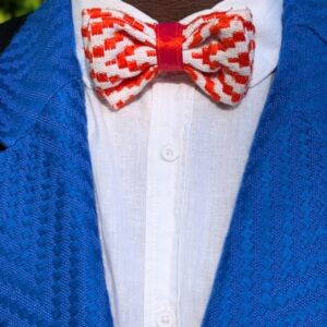 Nœud Papillon Kente Orange et Blanc - Orange