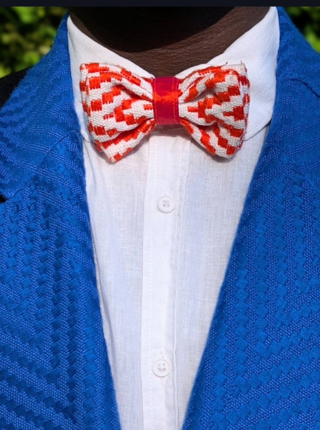 Nœud Papillon Kente Rouge et Blanc