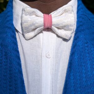 Nœud Papillon Kente Blanc et Rose - Pink Coconut
