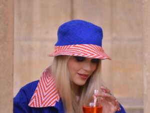 Blue & orange hat