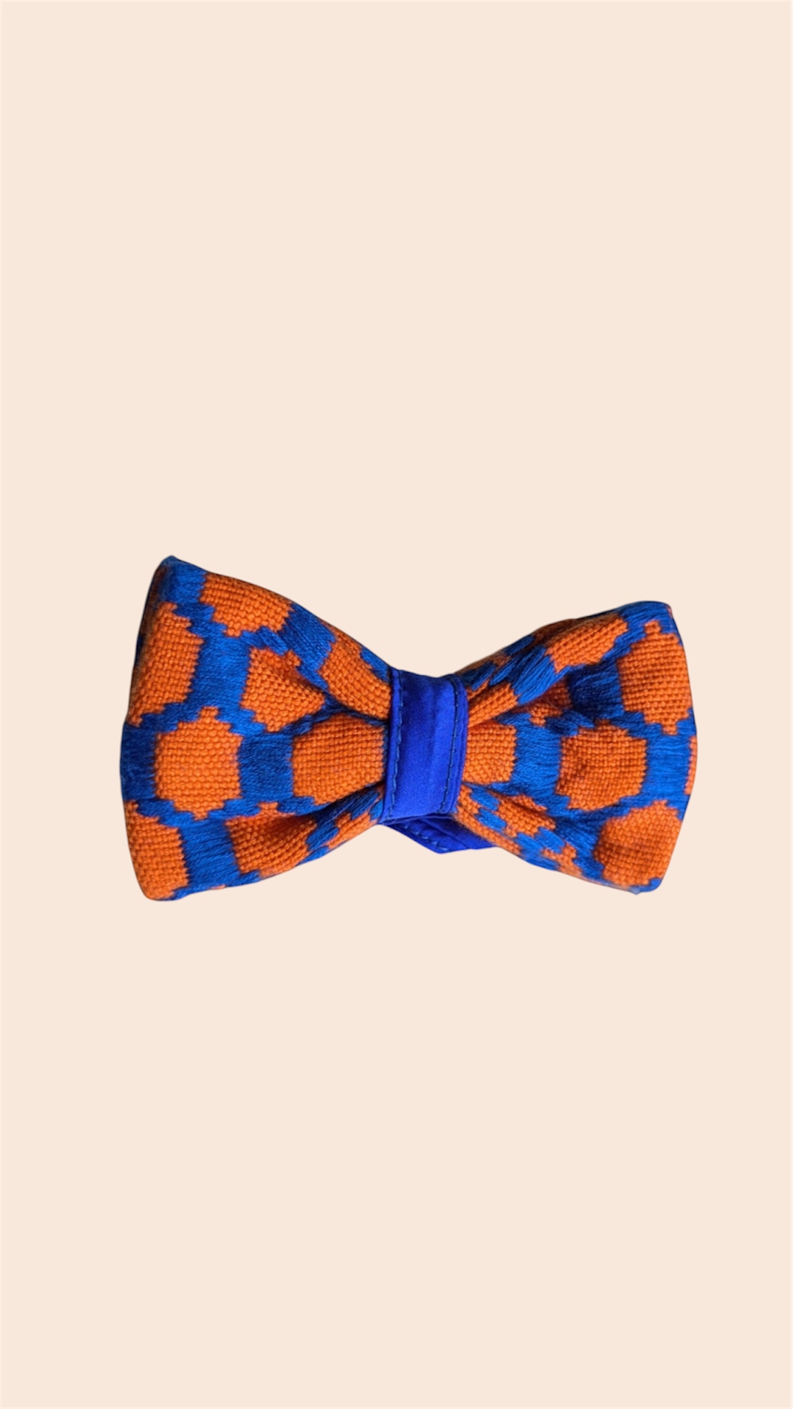 nœud papillon bleu et orange kente