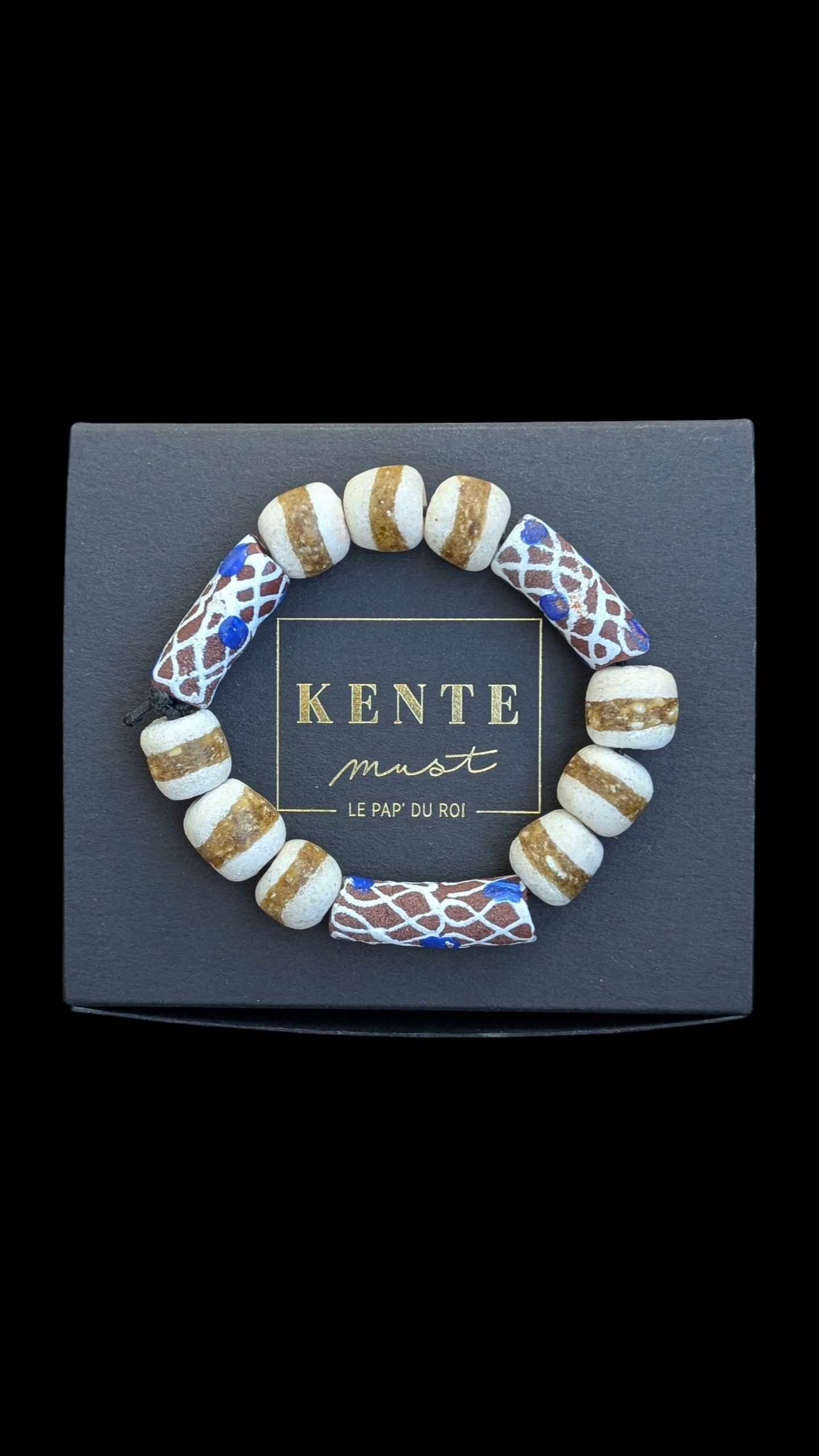 Bracelet bleu marron et blanc