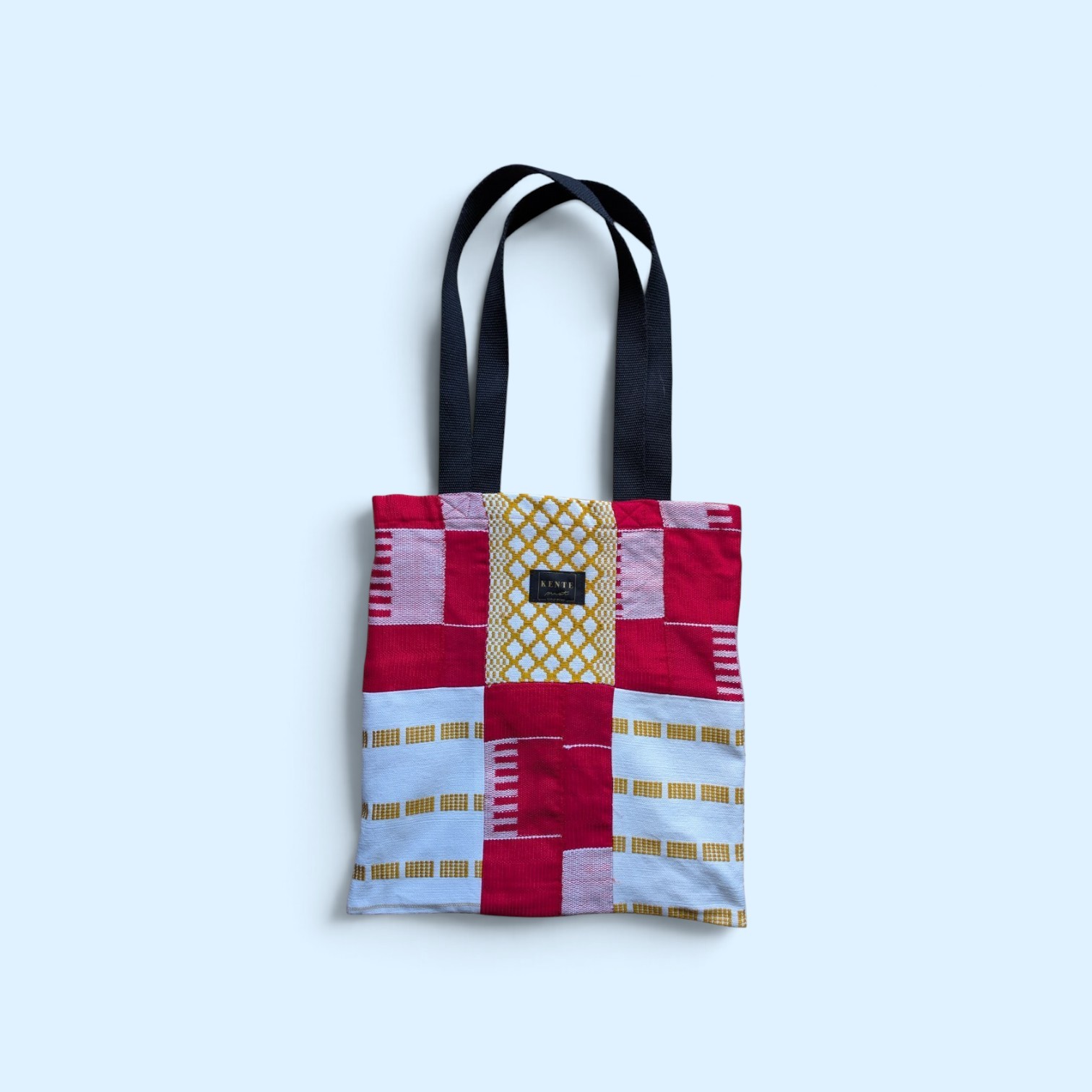 Jedem - kentemust - sac rouge et jaune en kente et soie
