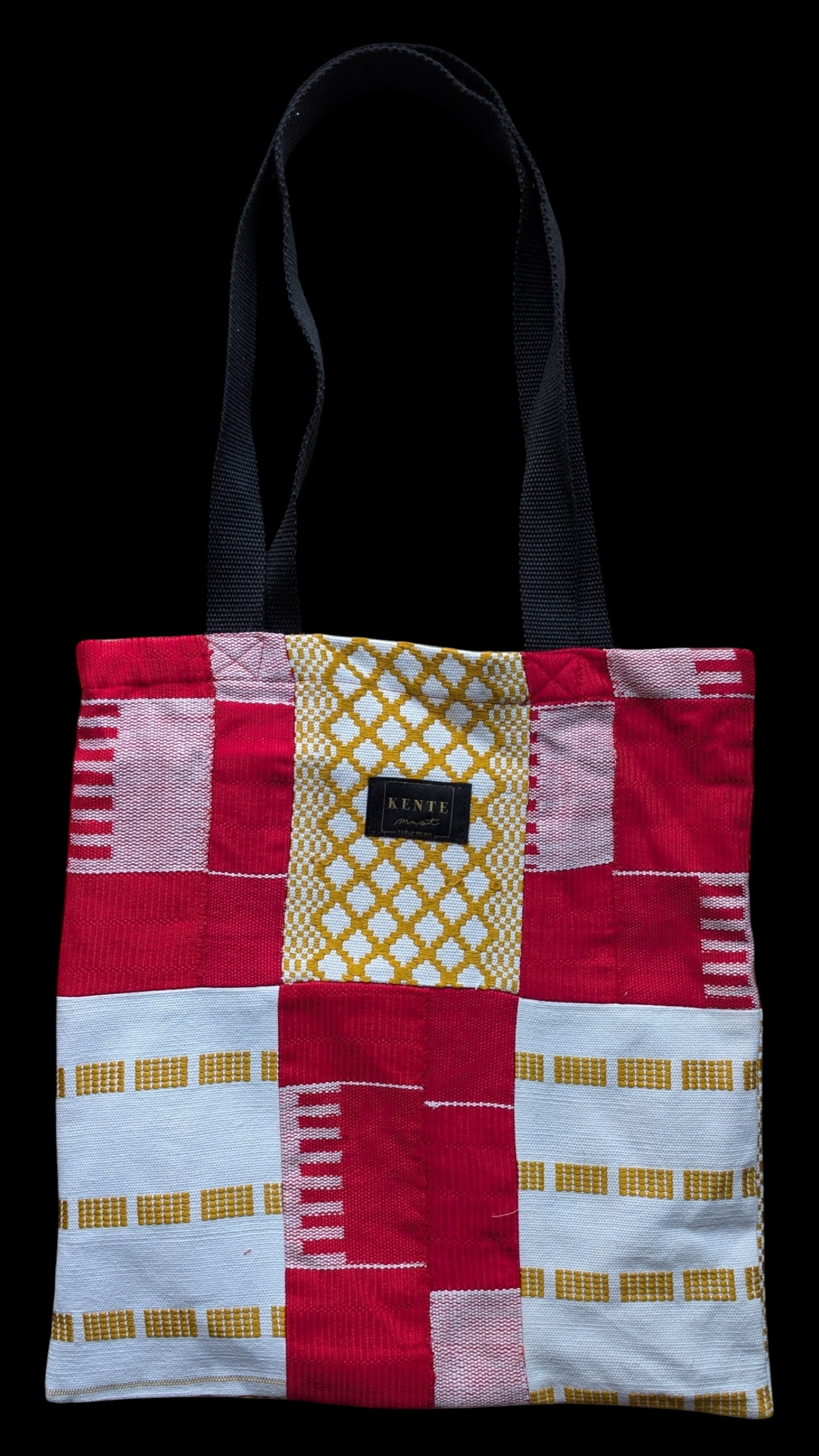 Totebag kente rouge et jaune jedem kentemust