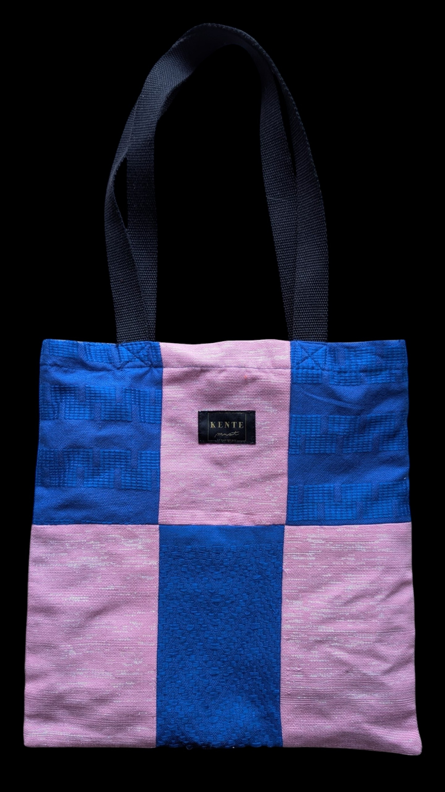 Totebag Kente rose et bleu - Yenko