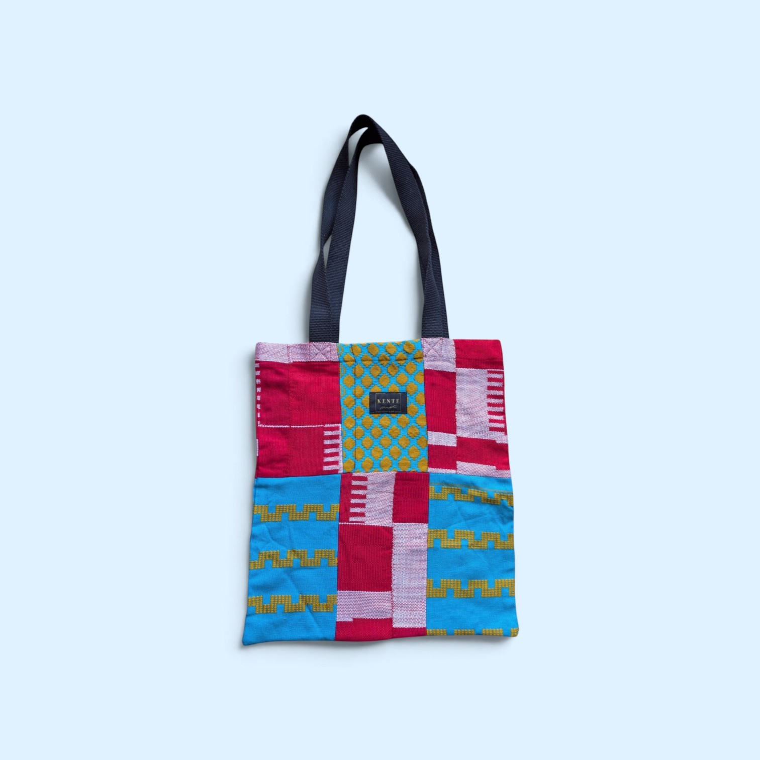 Turquoise -kentemust - sac kente rouge et turquoise