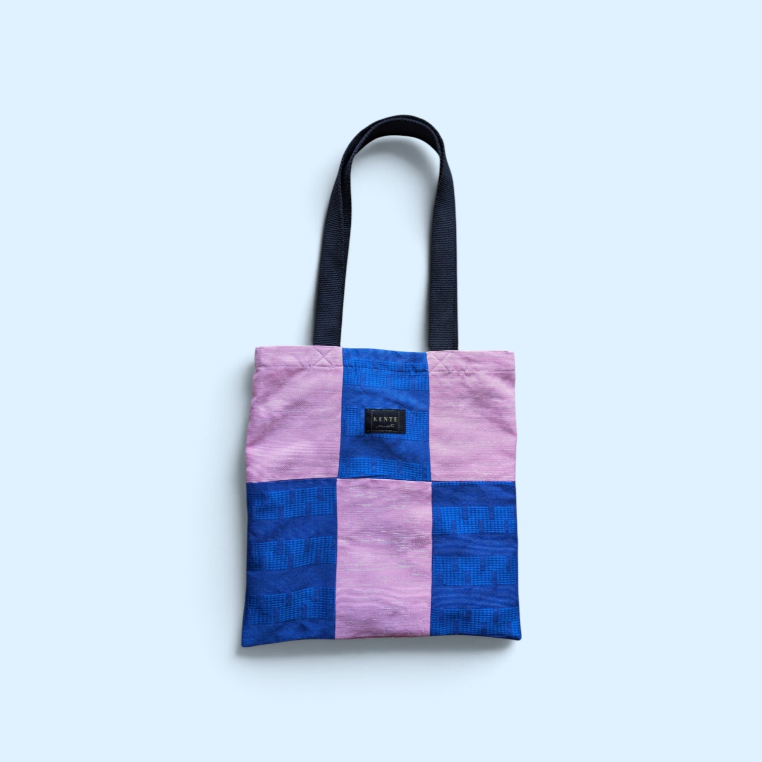 Yenko - kentemust - sac rose et bleu en kente et soie