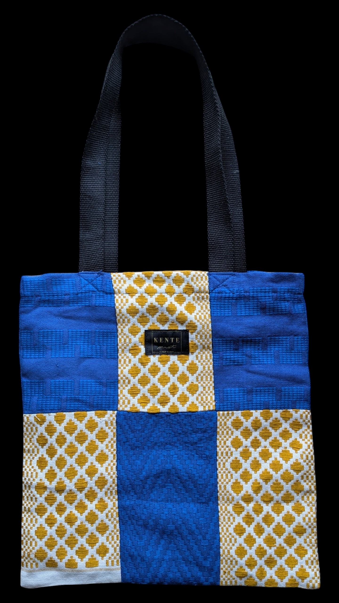 totebag kente jaune et bleu nsuo kentemust